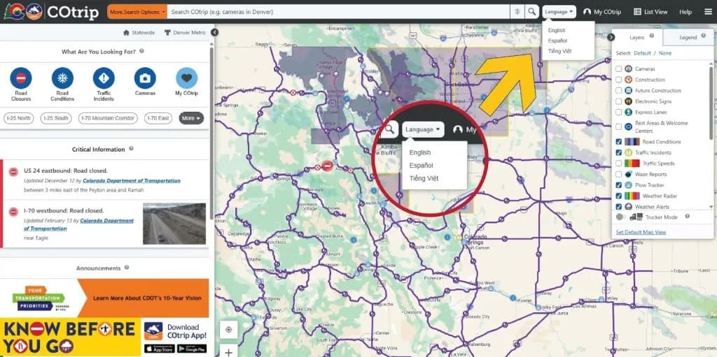 CDOT Updates COTrip App With Push Notifications and Three Languages