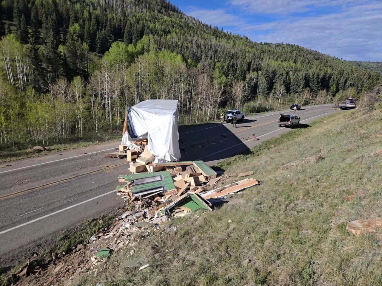 Modular House Falls Off Truck, Closes Highway 62 Near Dallas Divide