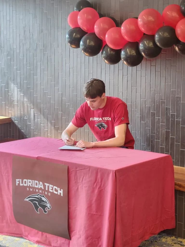 Avon Swimmer Brian Molloy Signs with Florida Tech for Aerospace Engineering