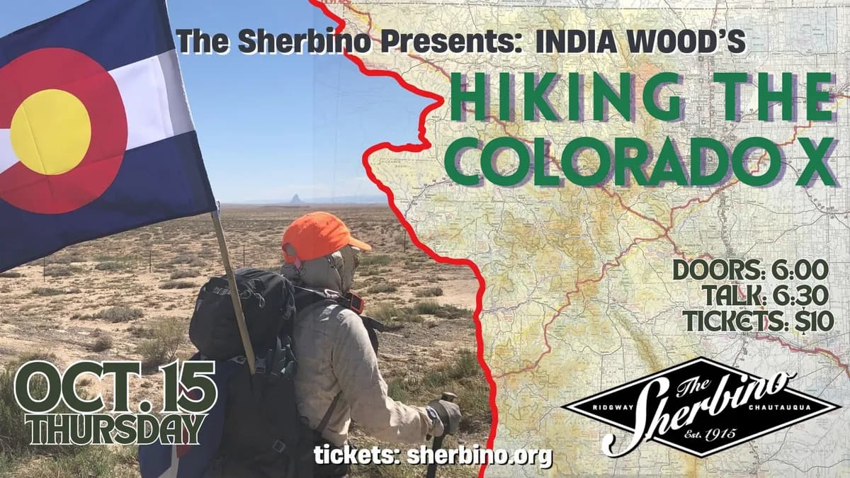 Talk: The Sherbino Presents: India Wood’s HIKING THE COLORADO X