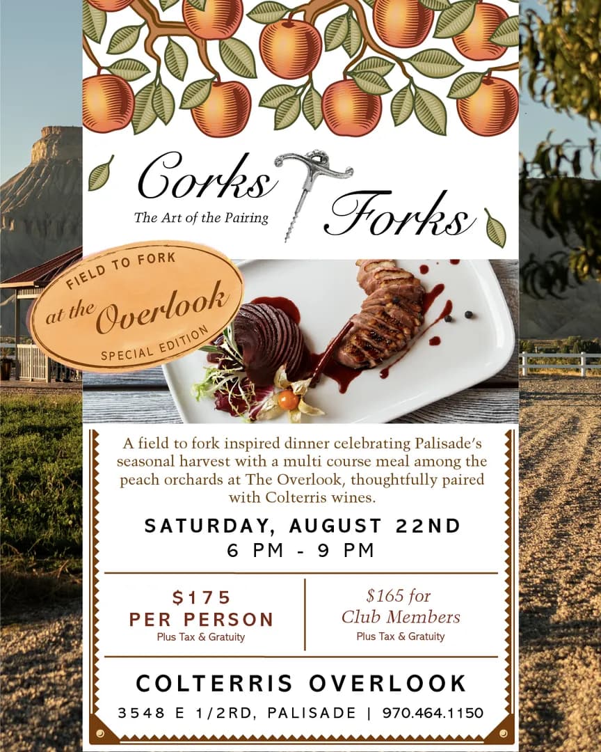 Corks & Forks: The Art of the Pairing – SPECIAL EDITION Field to Fork @ the Overlook