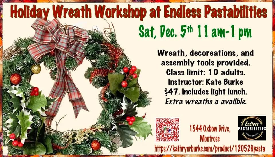Christmas Wreath Workshop & Lunch At Pastabilities