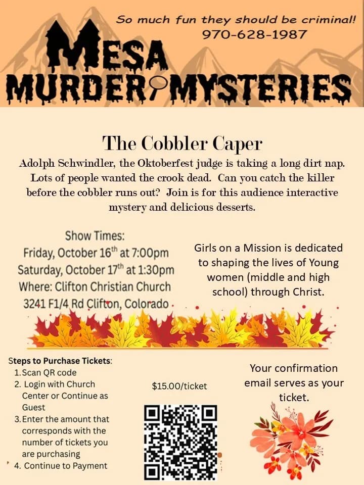 The Cobbler Caper Mystery Dessert Theater