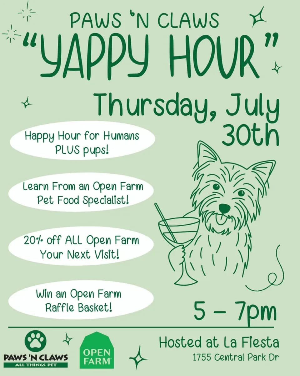 Paws 'n Claws Yappy Hour with Open Farm
