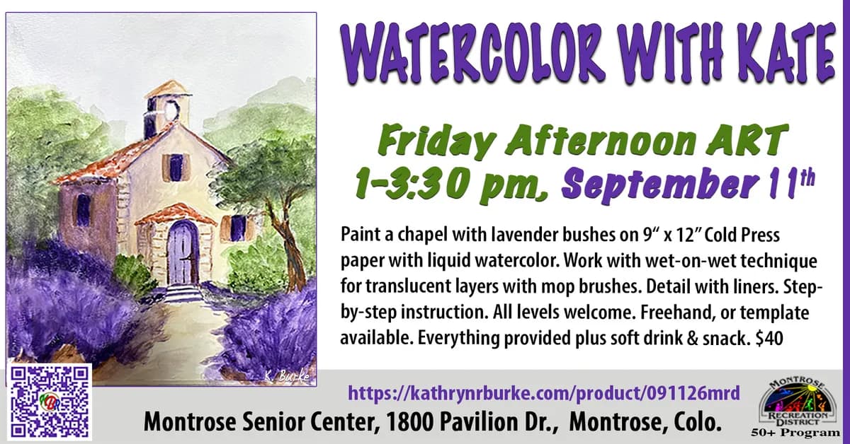 Watercolor With Kate At The Senior Center