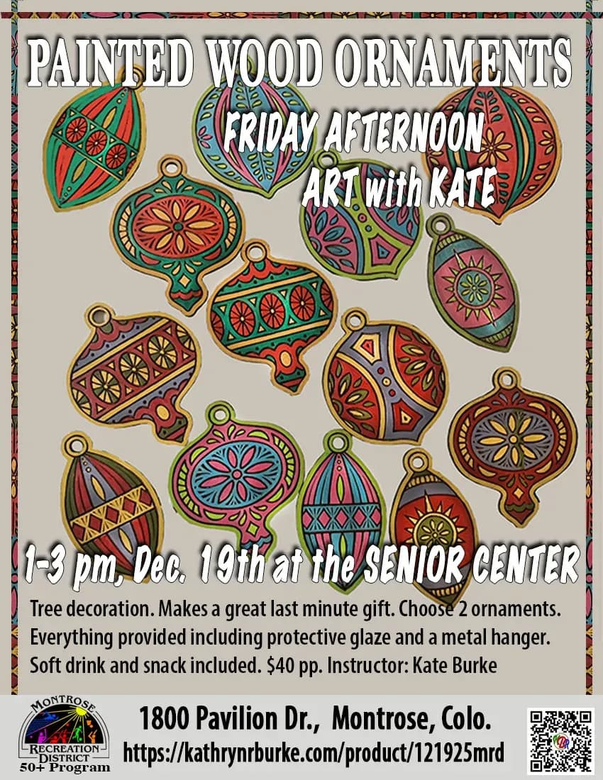 🎨Paint Wood Ornaments at the Senior Center