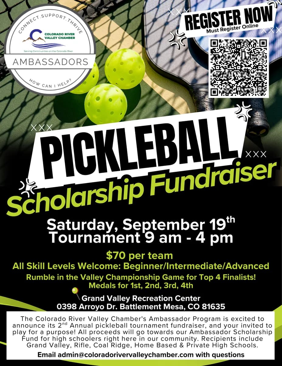 Colorado River Valley Chamber Ambassador Pickleball Fundraiser