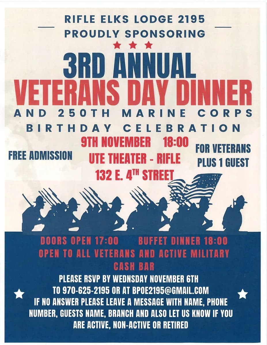Veterans Day Dinner and 250th Marine Corps Birthday Celebration