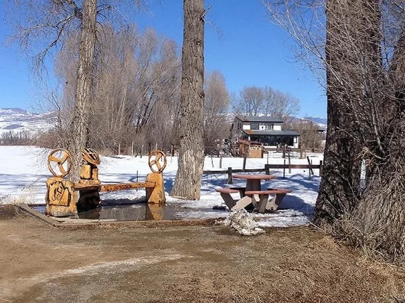 Some Of The Picnic Tables And Hand Carved Benches