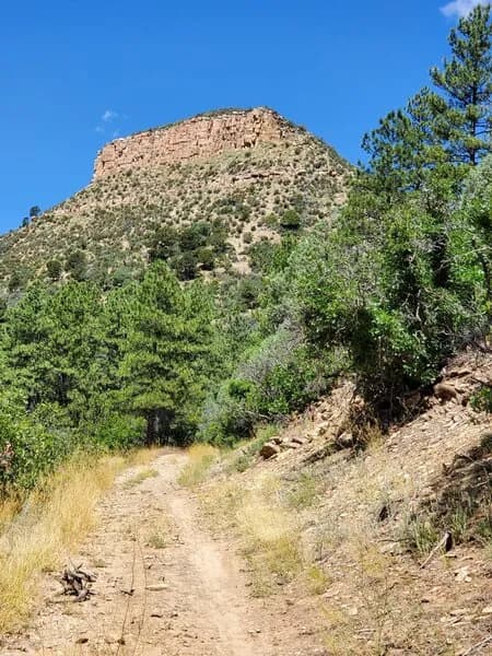 Looking West Towards The Taller Of The Two Buttes