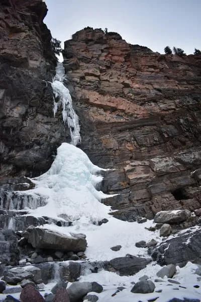 Lower Cascade Falls Becomes Encased In Ice Come Winter