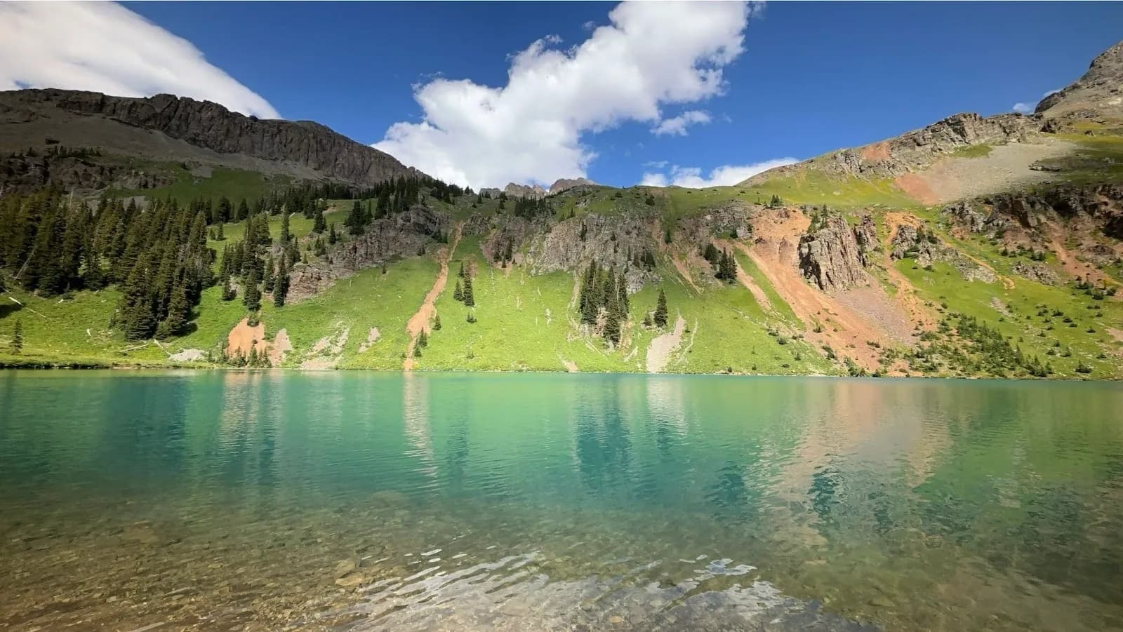 Blue Lakes Trailhead parking lot main view
