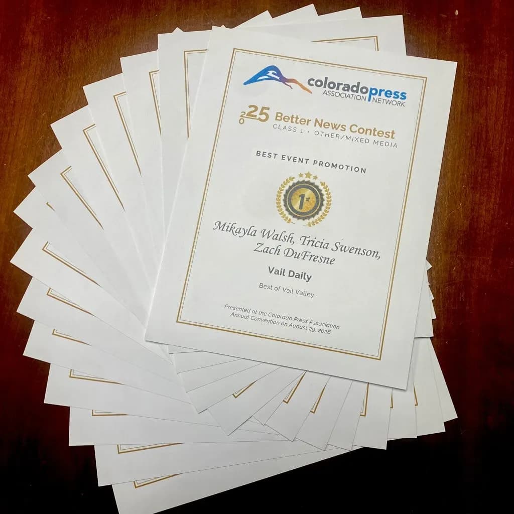 Vail Daily Sweeps Twelve Awards at Colorado Press Contest