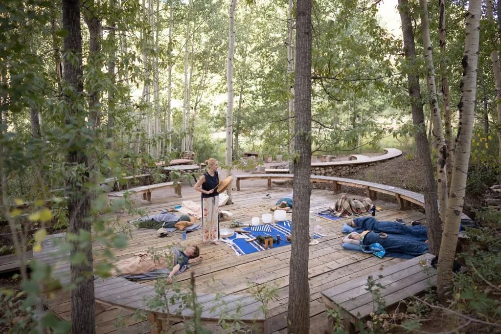Aspenite Leads Forest Bathing and Sound Healing Sessions at Hallam Lake