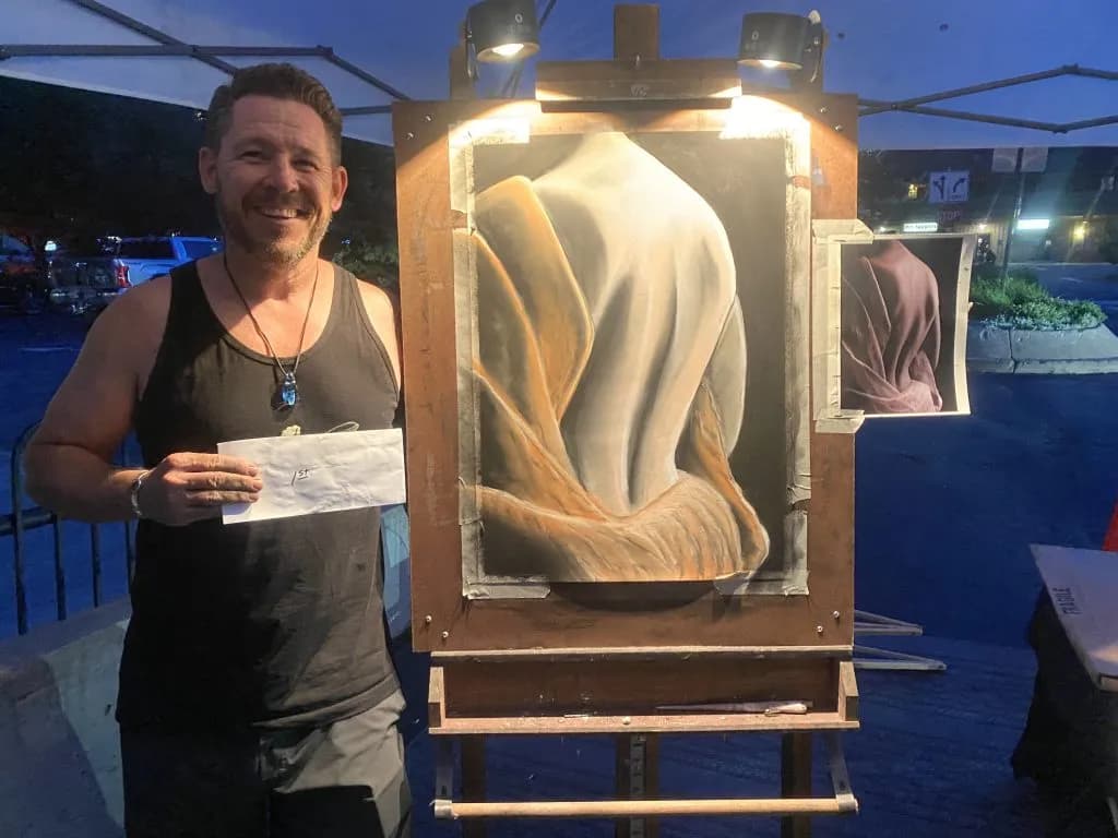 Gypsum Artist Dennis McMahon Profits from Riverwalk Art Battle