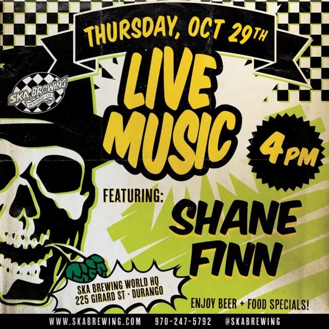 Live Music w/ Shane Finn @ Ska Brewing