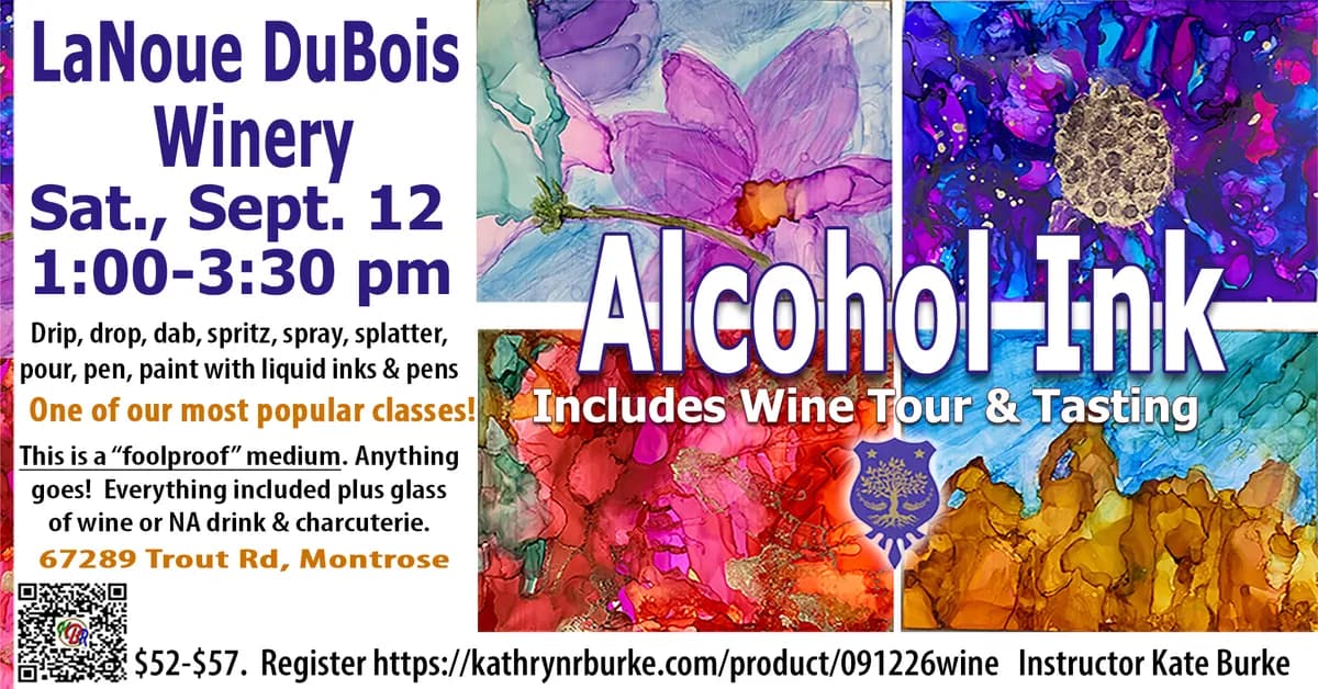 Alcohol Ink Painting At LaNoue DuBois Winery