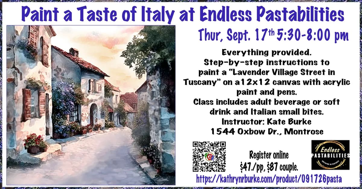 Paint a Taste Of Italy At Endless Pastabilities
