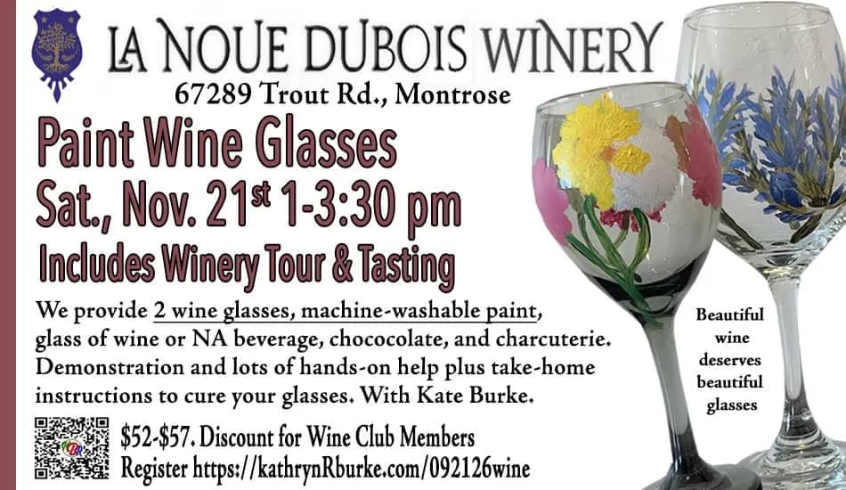Paint Wine Glasses At LaNoue DuBois Winery