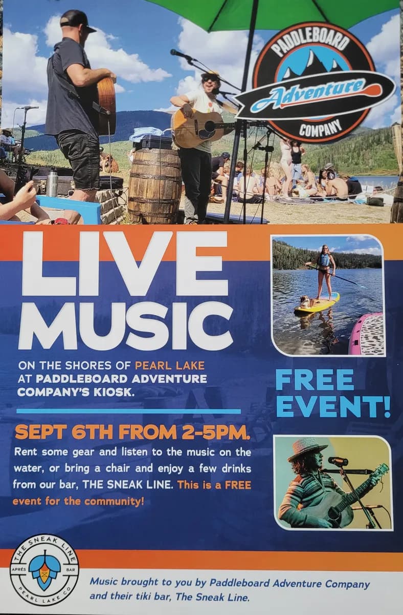 FREE, Live Music at Pearl Lake - Sunday, Sept 6th 2-5pm