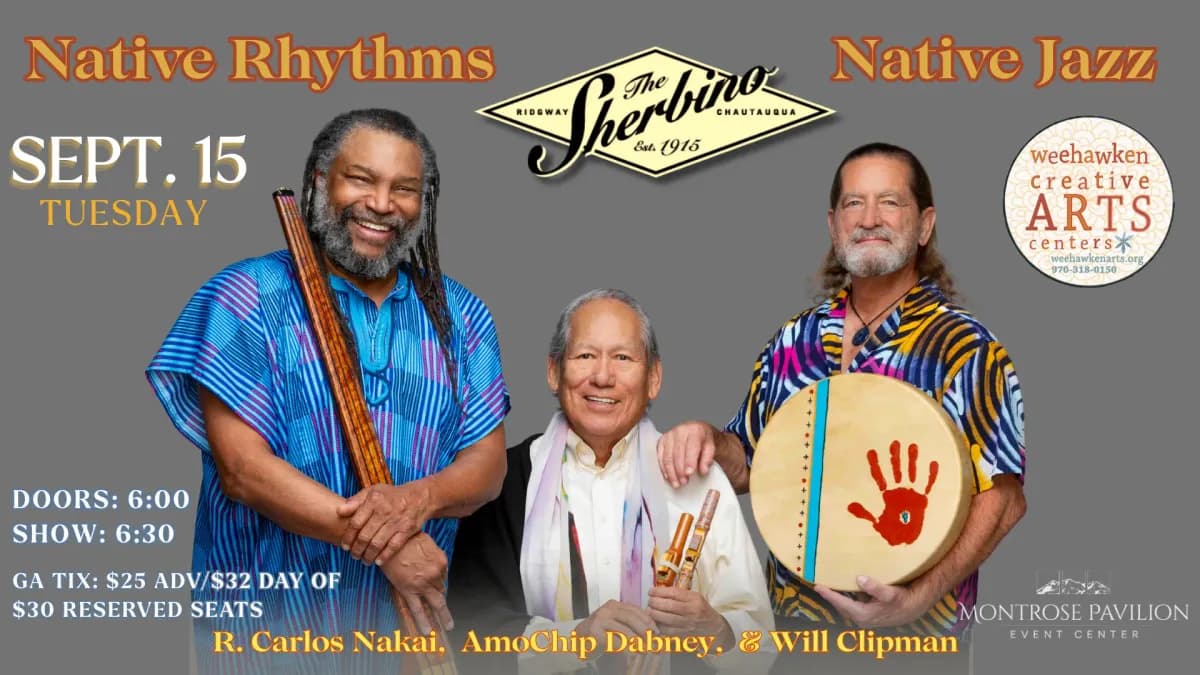 Native Rhythms, Native Jazz: R. Carlos Nakai, AmoChip Dabney, & Will Clipman